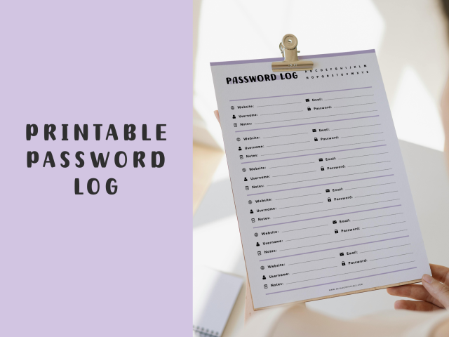 Printable Password Tracker, Password Log Organizer, 8 Colors - Image 5