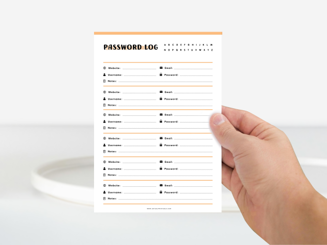 Printable Password Tracker, Password Log Organizer, 8 Colors - Image 4