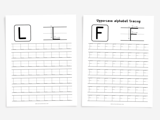 26 Printable Uppercase Alphabet Tracing Worksheets - Image 2