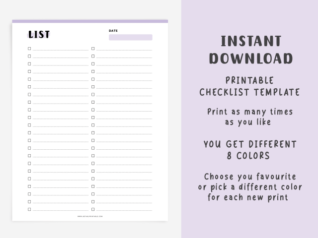 Printable Checklist Template, Simple list for planner - Image 2