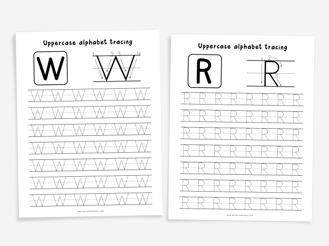 26 Printable Uppercase Alphabet Tracing Worksheets - Image 5