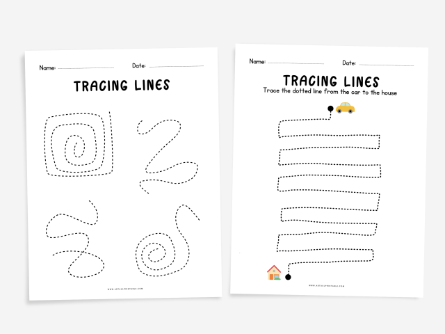 Preschool Line Tracing Worksheets, Kindergarten Curriculum Learning - Image 2