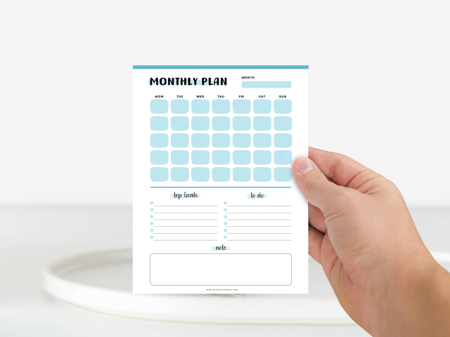 Printable Monthly Planner, Instant Digital Download - Image 5