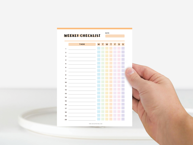 Weekly Checklist Printable & Fillable, Weekly Task Planner - Image 5