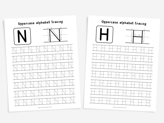 26 Printable Uppercase Alphabet Tracing Worksheets - Image 3