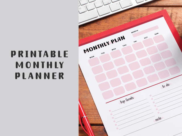 Printable Monthly Planner, Instant Digital Download - Image 4