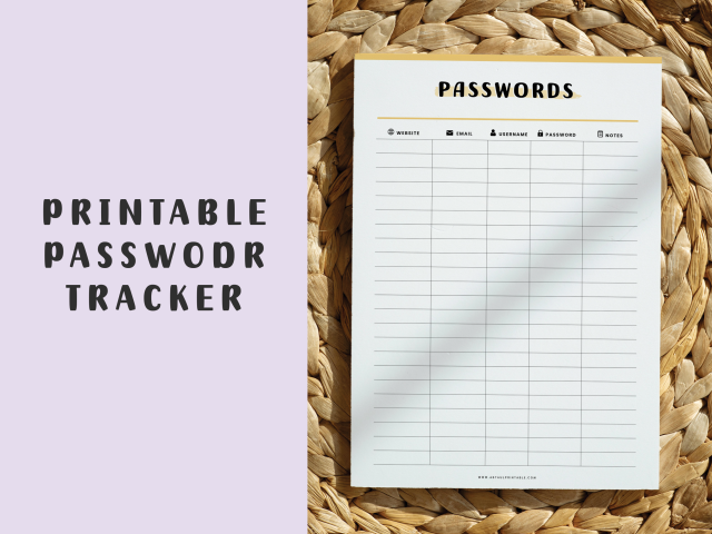 Printable Password Tracker, Simple Password Organizer - Image 4