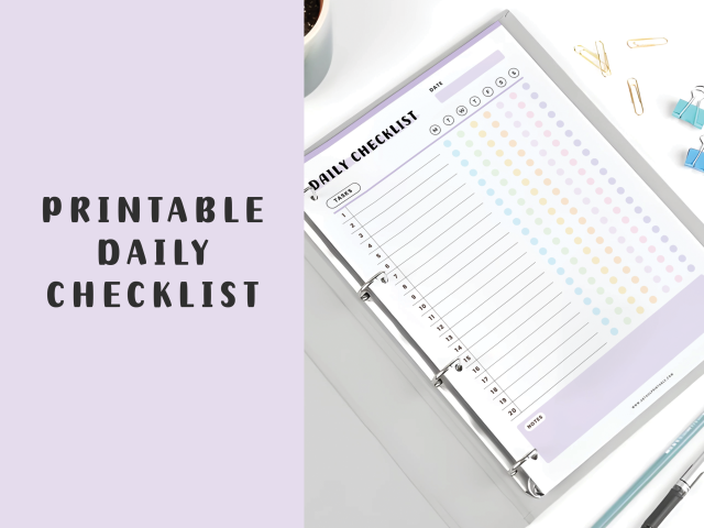 Printable Daily Checklist, Daily Task Planner Template - Image 4