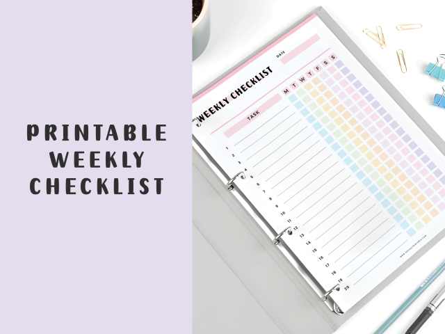 Weekly Checklist Printable & Fillable, Weekly Task Planner - Image 4