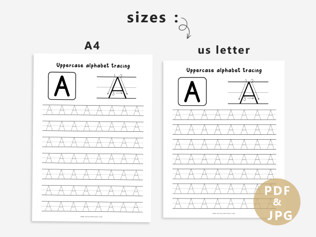 26 Printable Uppercase Alphabet Tracing Worksheets - Image 4