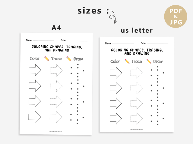 14 worksheets for color, tracing, and drawing shapes - Image 5