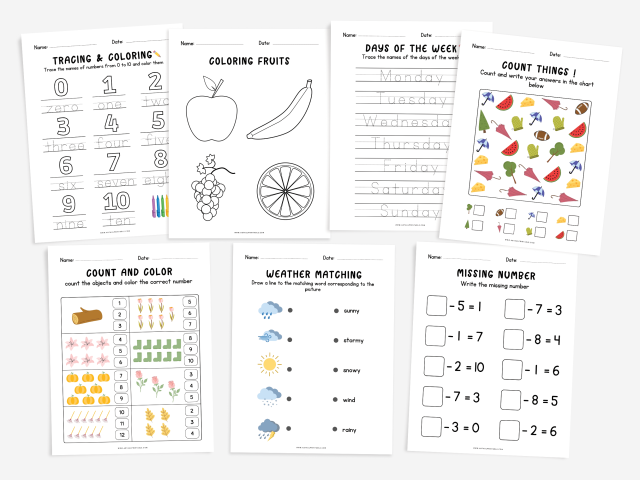 Printable preschool worksheets, Alphabet, Numbers, and More! - Image 2