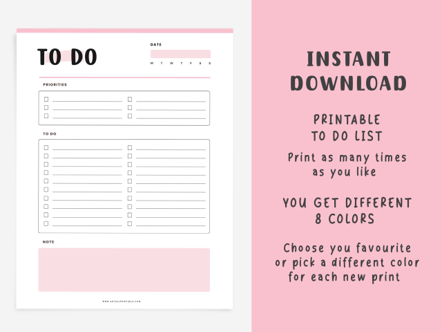 Printable To Do List | Daily, weekly to-do planner, organizer list - Image 2