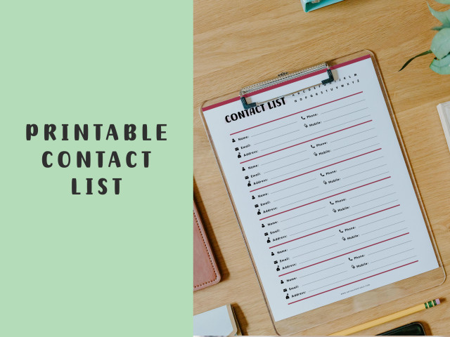 Printable Contact List, Enhance Your Planner Organization! - Image 4