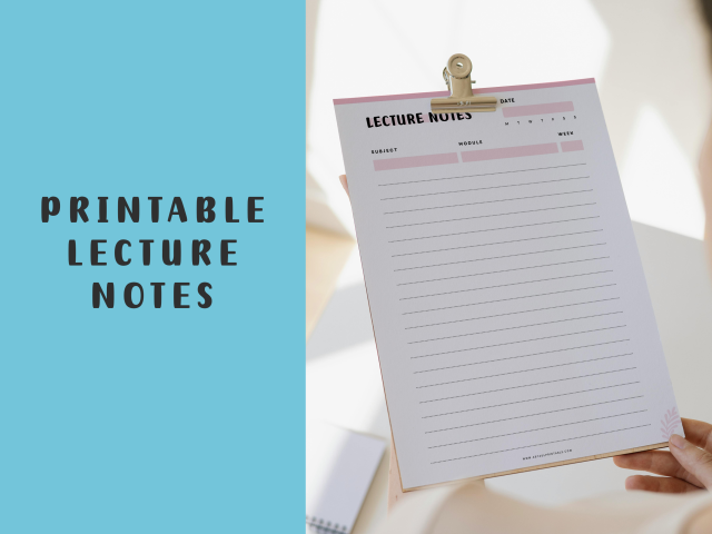 Printable Lecture Notes, template for school and college planners - Image 4