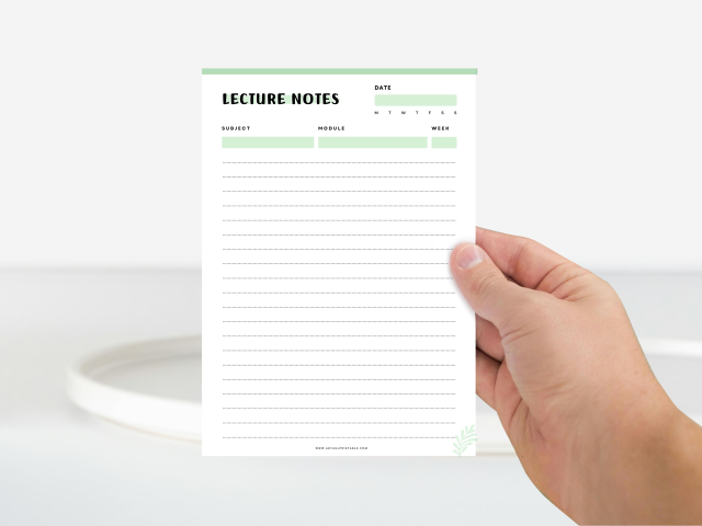 Printable Lecture Notes, template for school and college planners - Image 5