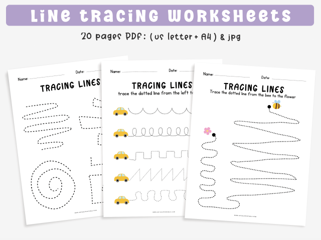 Preschool Line Tracing Worksheets, Kindergarten Curriculum Learning