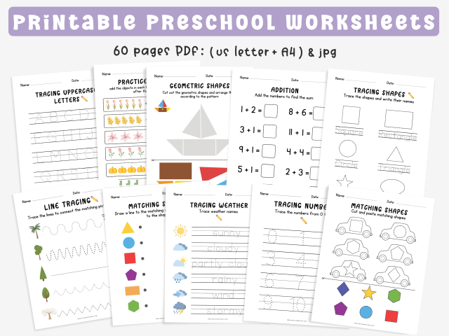 Printable preschool worksheets, Alphabet, Numbers, and More!