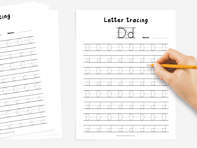 27 Alphabet Tracing Worksheets, Uppercase & Lowercase Letters - Image 2