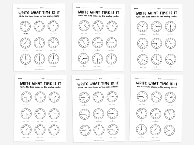 Clock Learning Worksheets - Fun Analog & Digital Time Activities for Kids - Image 3