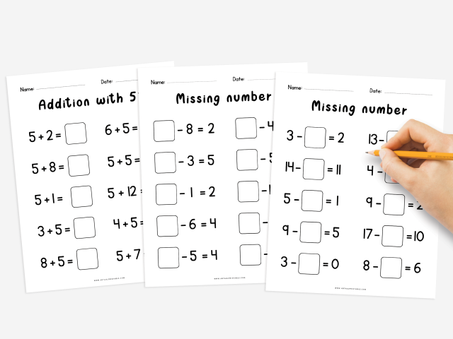 40 Printable Math Worksheets, Addition And Subtraction - Image 3