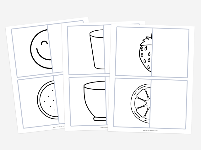 30 Drawing Matching Worksheets, Fine Motor Practice - Image 2