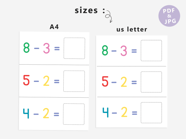 80 Printable Addition and Subtraction Cards for Kids - Image 4