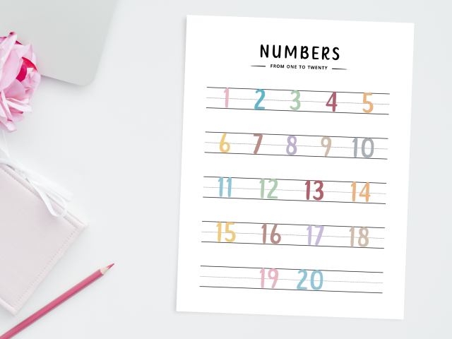 Printable Kids Learning Posters, Numbers 1-20 & Alphabet Wall Art - Image 2