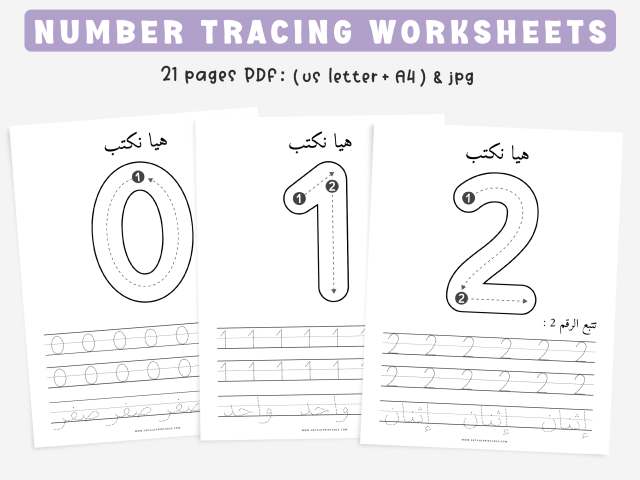 Printable Number Tracing Worksheets 0-20, Fun Learning for Kids