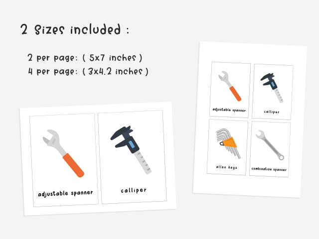 Tools Printable Flashcards, Fun & Interactive Tool Flashcards - Image 3