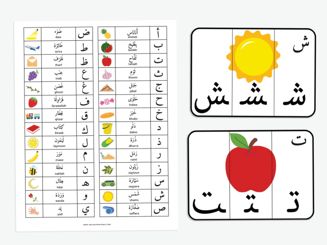 Arabic Alphabet 3 Letter Form Puzzles, First, middle and last Letter - Image 3