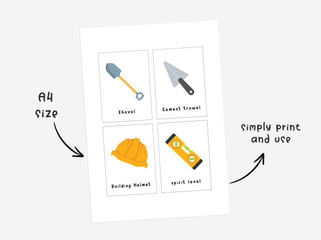 Tools Printable Flashcards, Fun & Interactive Tool Flashcards - Image 4