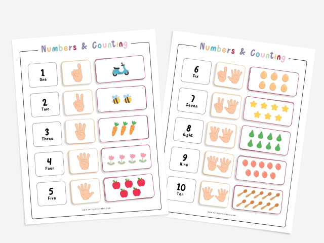 Numbers and Counting, 1 to 10 Number Learning Worksheets, Counting Activity - Image 2