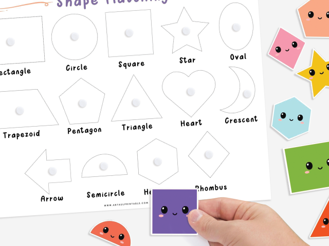 Shape Matching and Tracing Activity, Printable Educational Worksheets - Image 2