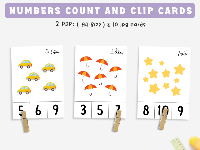 10 Counting Flashcards with Number Illustrations for Early Learning