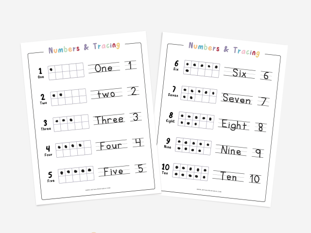 Number Writing Practice Worksheets for Toddlers, Numbers and Counting - Image 3