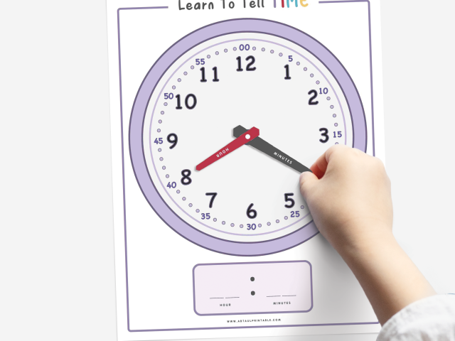 Time-Telling Worksheet for Kids, Toddler Activity Printable - Image 3