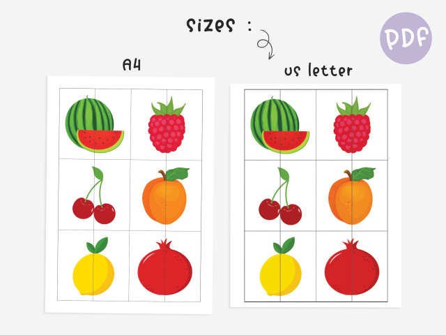 Fruit Matching Game, Toddler Matching Activity, Educational Fun - Image 4