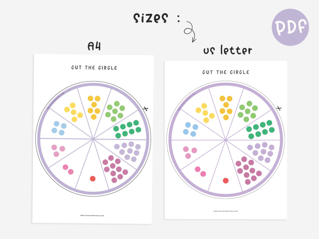 Number 1-10 Matching Game, Educational Printable Math Wheel - Image 3