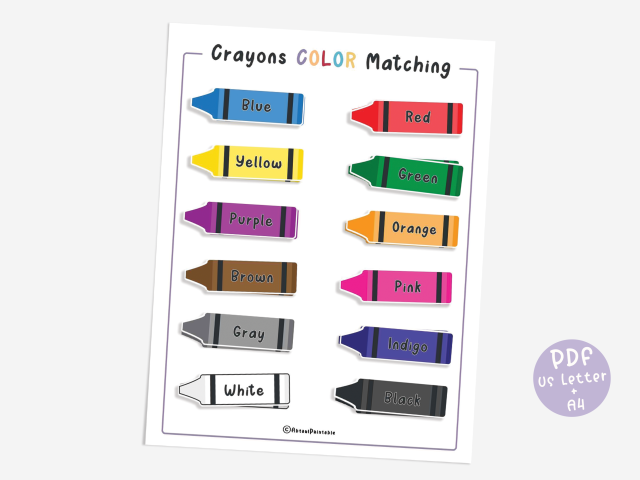 Color Matching Game, Crayons Color Matching Activity for Kids - Image 3