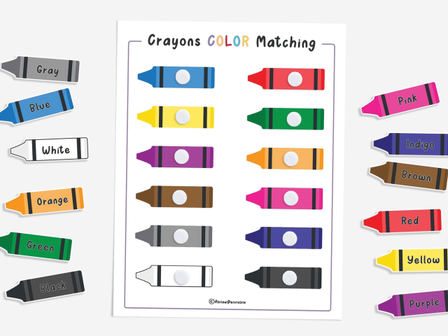 Color Matching Game, Crayons Color Matching Activity for Kids - Image 2