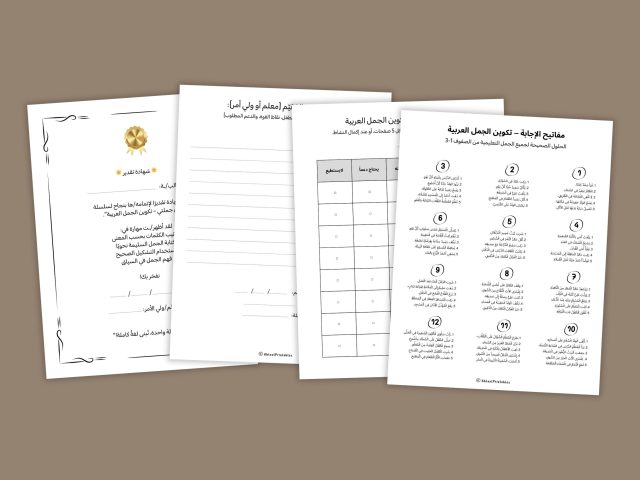 Ultimate Arabic Sentence Building Worksheets for Kids – 12 Fun Printable Pages to Learn Arabic Grammar - Image 5